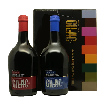 GILAC ‘Sophie’ doppio malto rossa stile Irish Red Ale - ‘Chanda’ chiara doppio malto bassa fermentazione formato 75 cl. vol. 6.0%