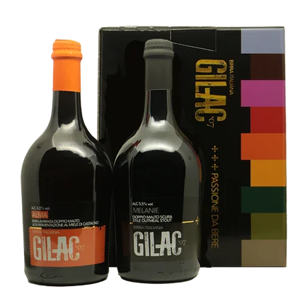 GILAC ‘Alma’ ambrata doppio malto alta fermentazione al miele di castagno - ‘Melanie’ doppio malto scura stile outmeal stout